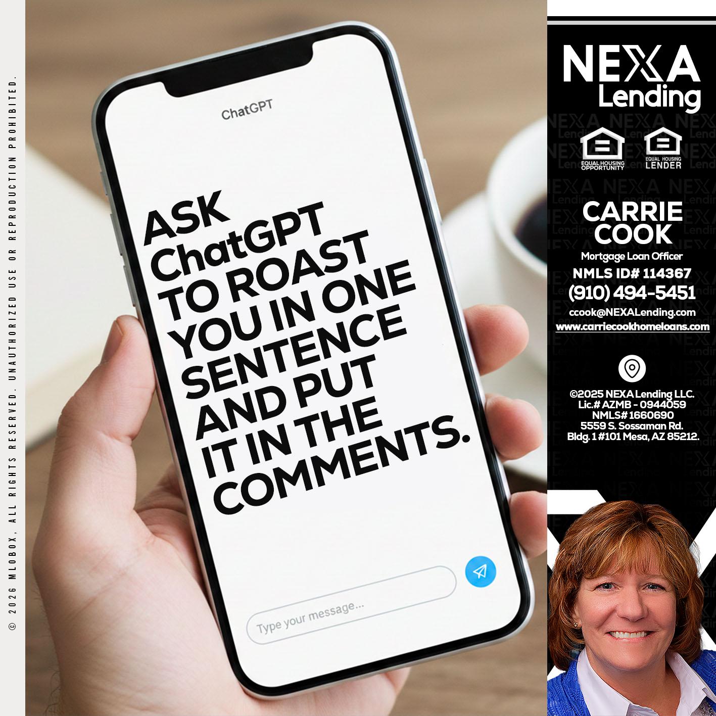 ask chatgpt - Carrie Cook -Mortgage Loan Officer