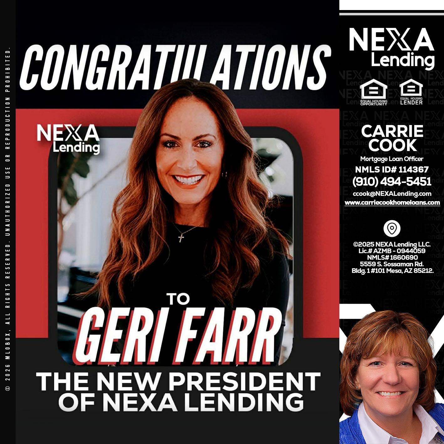 CONGRATULATIONS - Carrie Cook -Mortgage Loan Officer