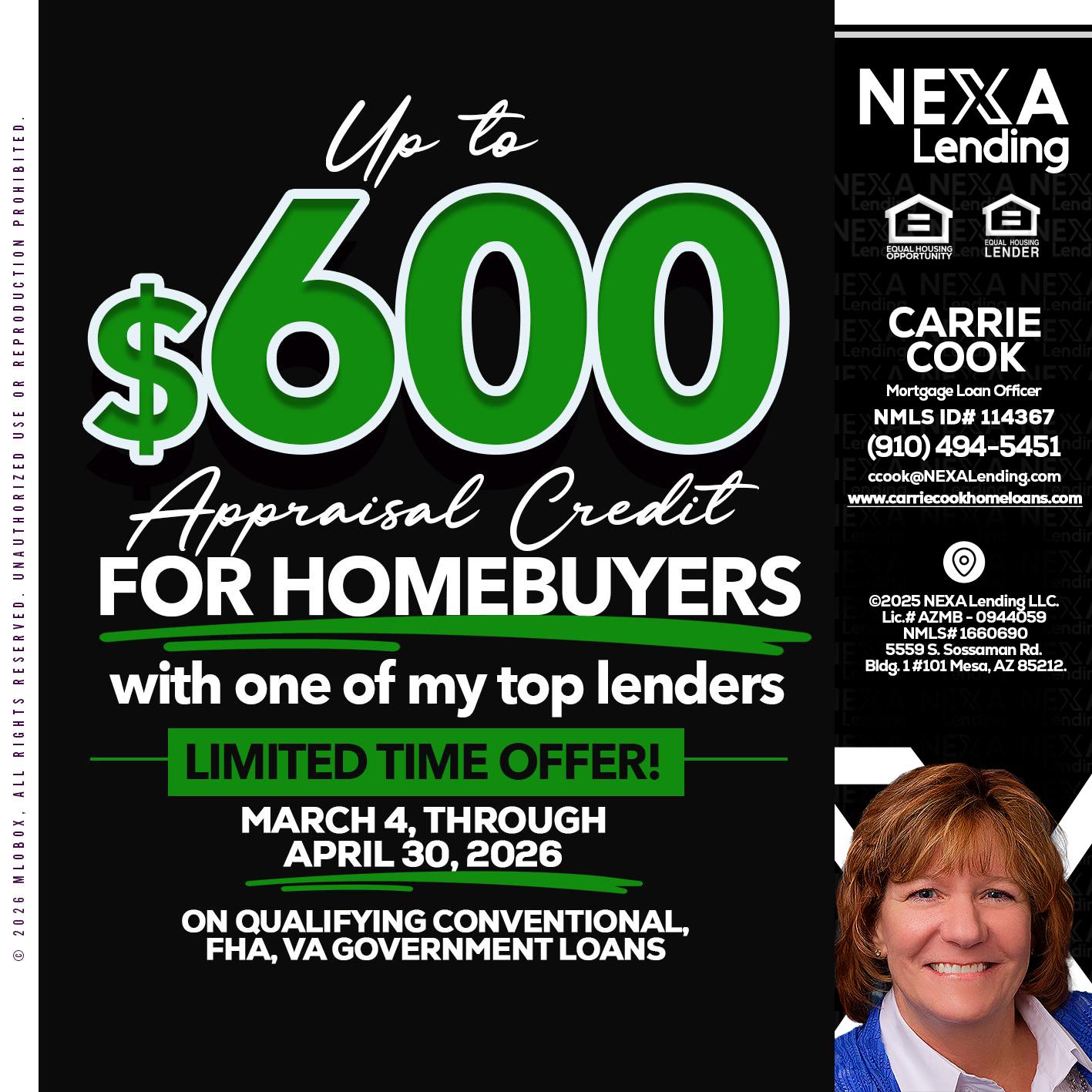 UP TO 600 - Carrie Cook -Mortgage Loan Officer