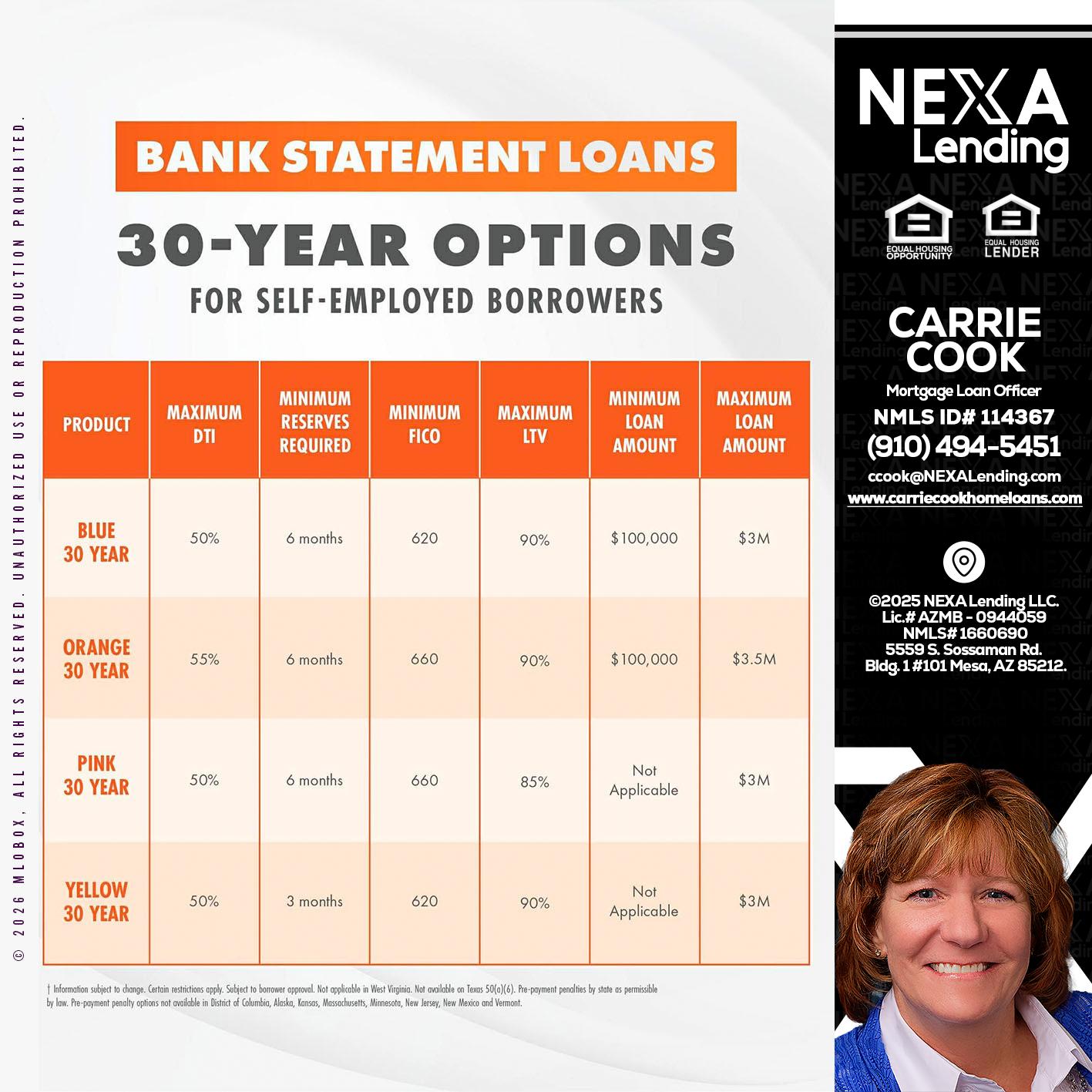 30 YEARS OPTIONS - Carrie Cook -Mortgage Loan Officer