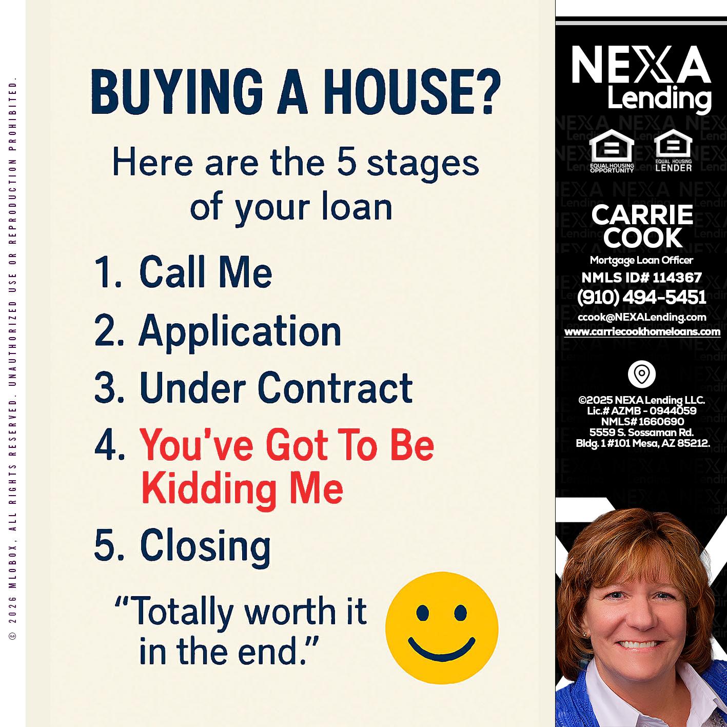 BUYING A HOUSE - Carrie Cook -Mortgage Loan Officer