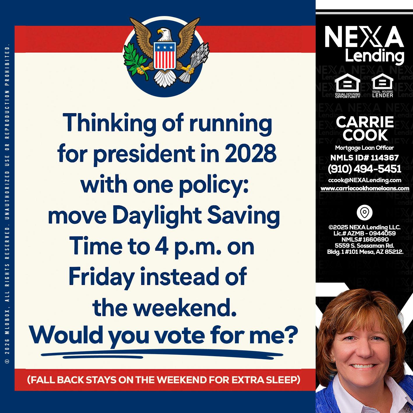 THINKING OF RUNING - Carrie Cook -Mortgage Loan Officer