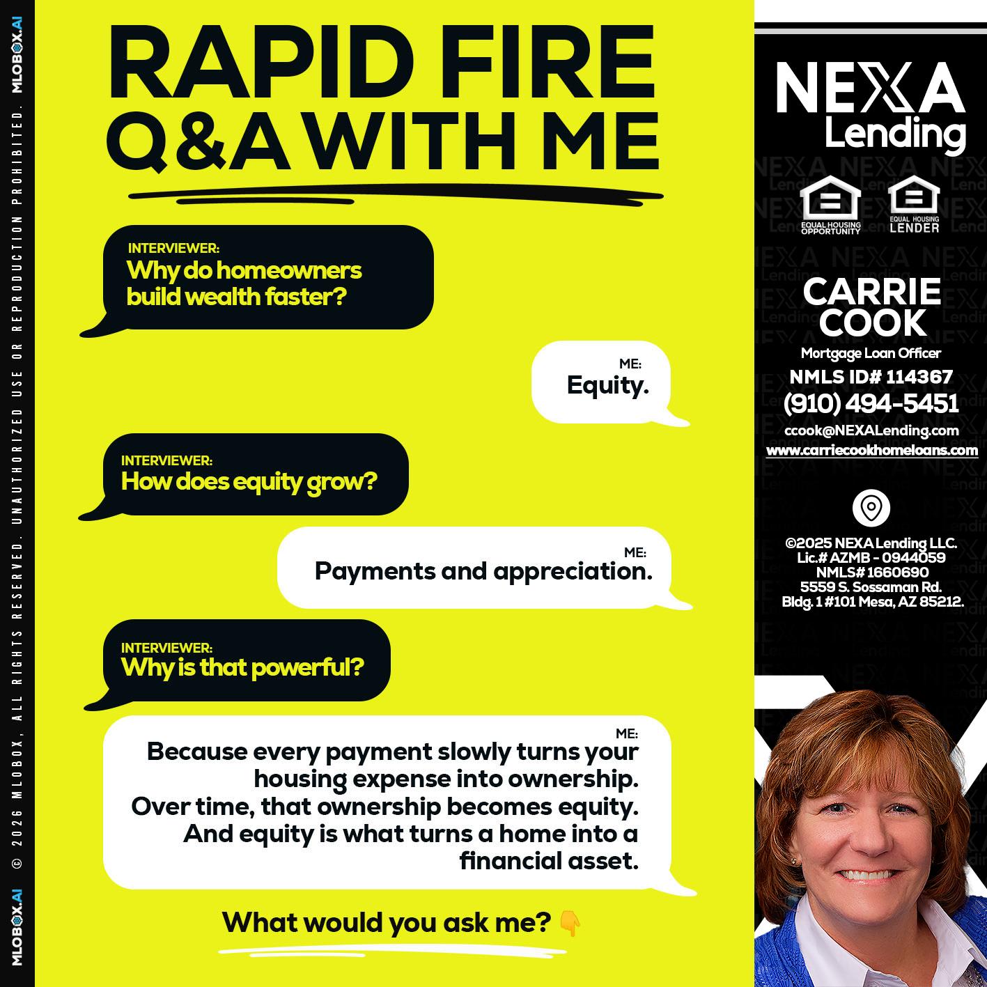 RAPID FIRE Q&A - Carrie Cook -Mortgage Loan Officer