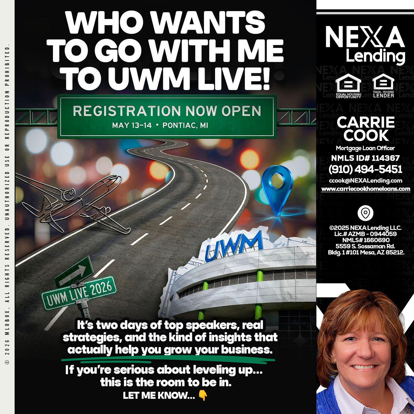 WHO WANTS - Carrie Cook -Mortgage Loan Officer