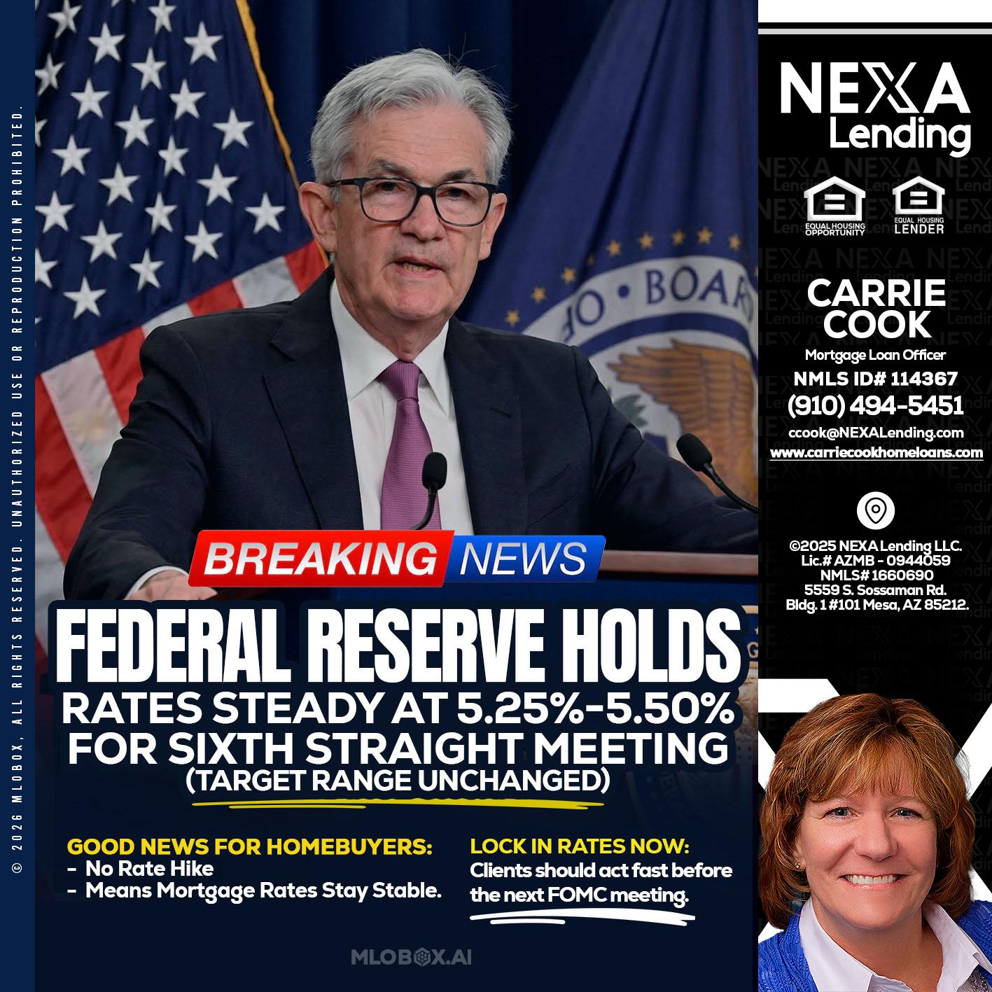 federal reserve - Carrie Cook -Mortgage Loan Officer