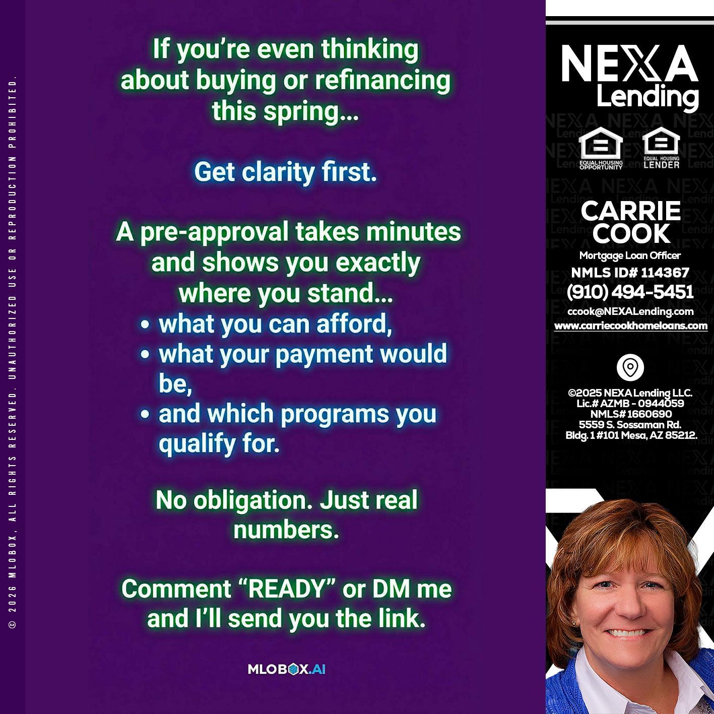 IF YOU THINKING - Carrie Cook -Mortgage Loan Officer