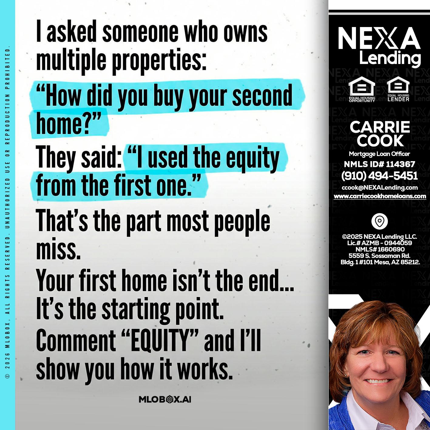 I asked someone - Carrie Cook -Mortgage Loan Officer