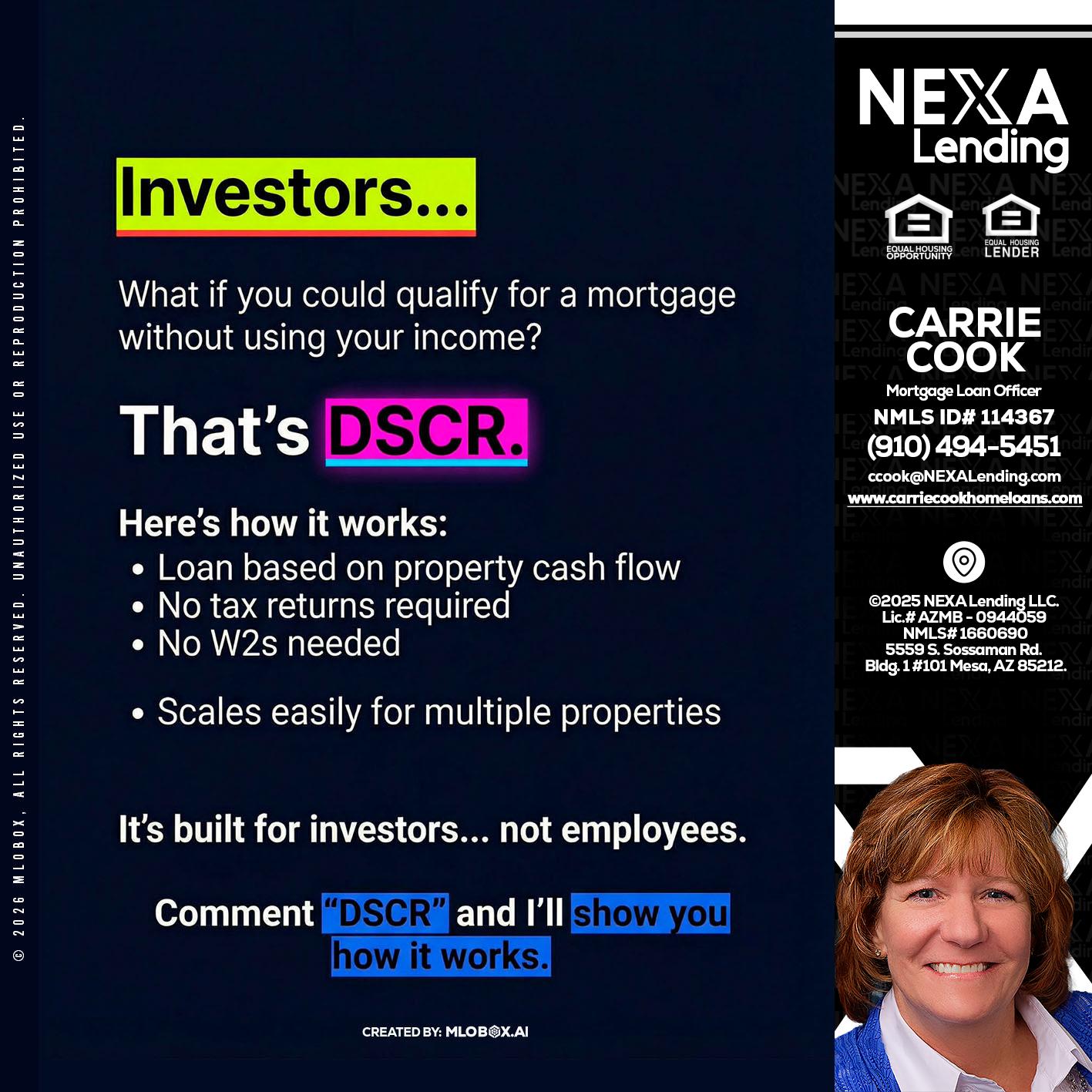 INVESTORS - Carrie Cook -Mortgage Loan Officer