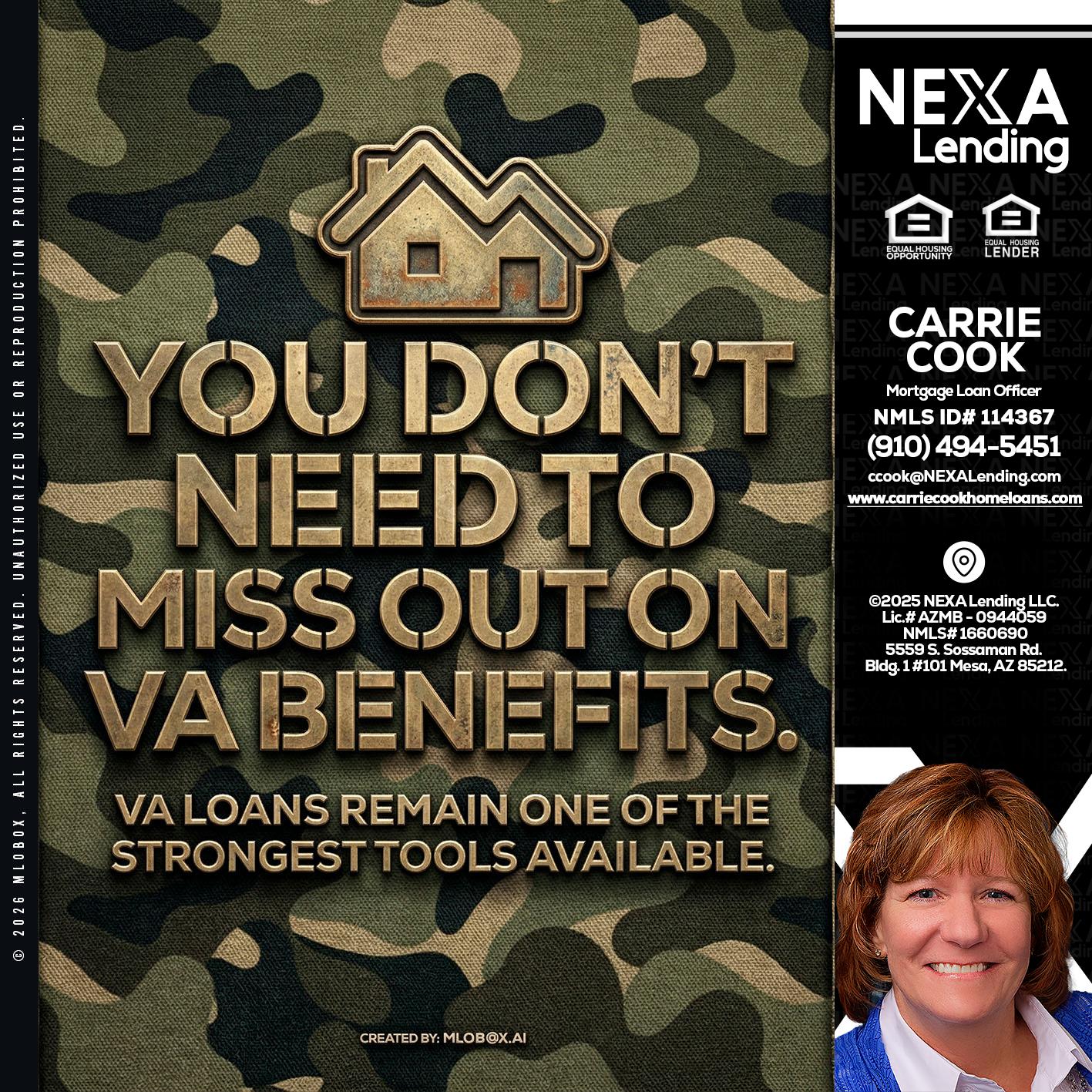 you don't need - Carrie Cook -Mortgage Loan Officer