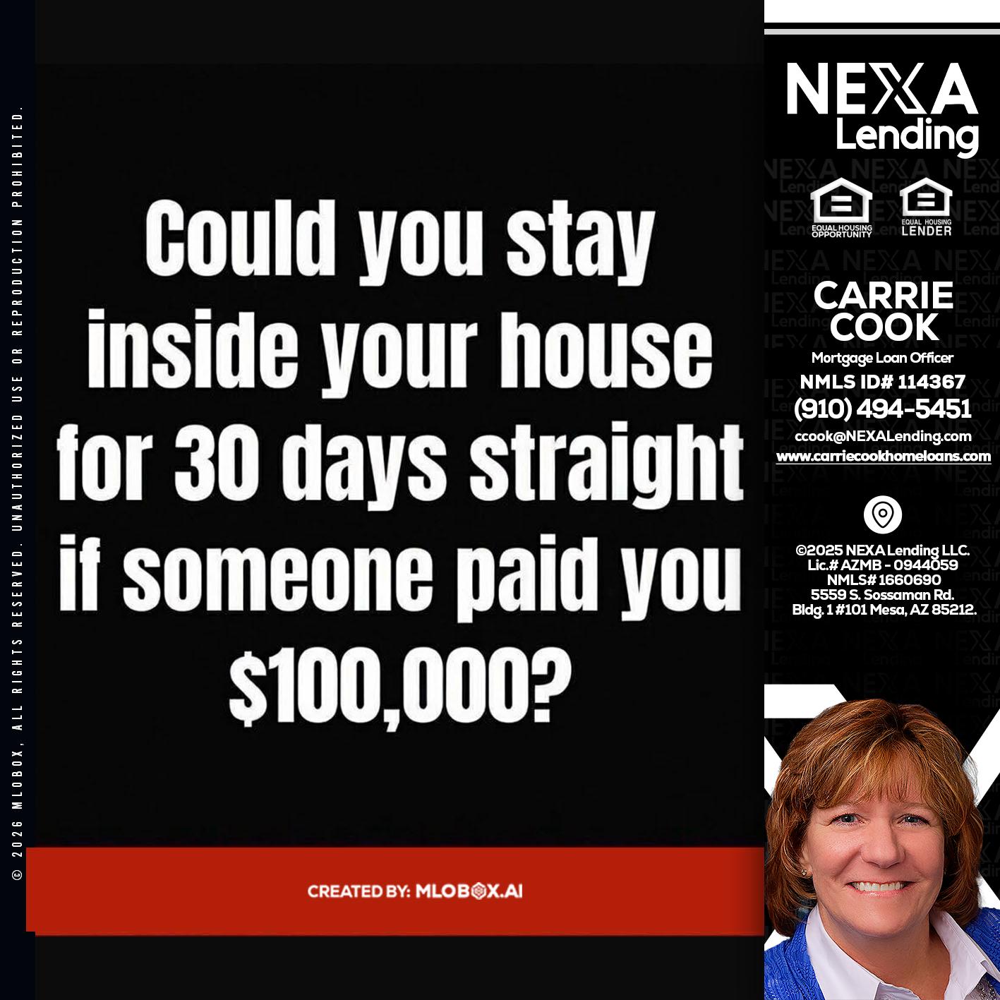COULD YOU STAY - Carrie Cook -Mortgage Loan Officer