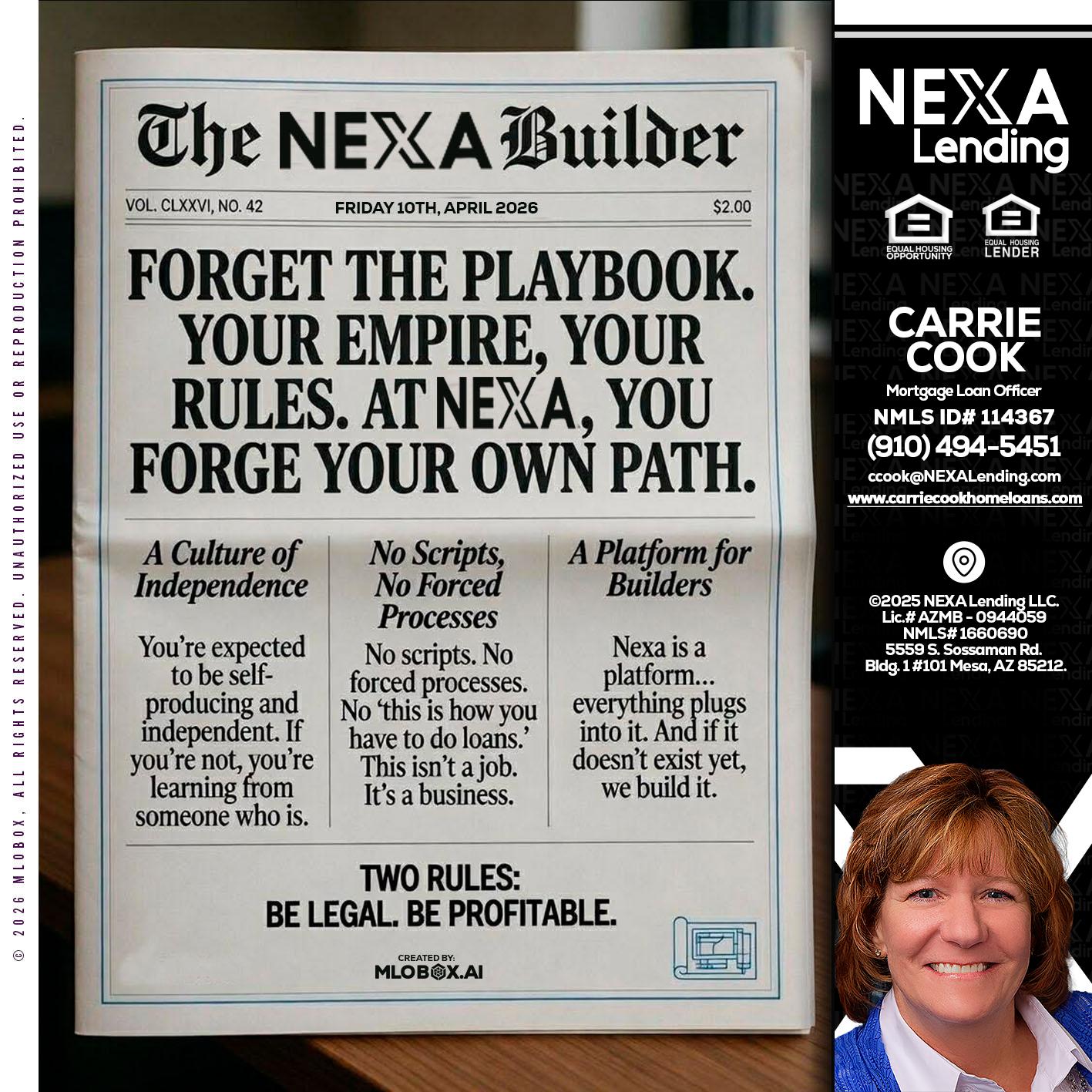 THE NEXA BUILDER - Carrie Cook -Mortgage Loan Officer