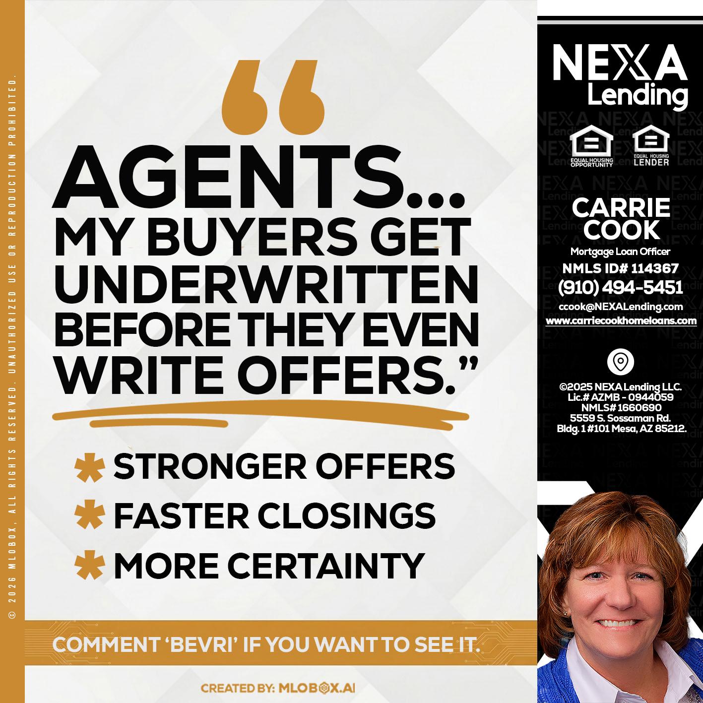 agents - Carrie Cook -Mortgage Loan Officer