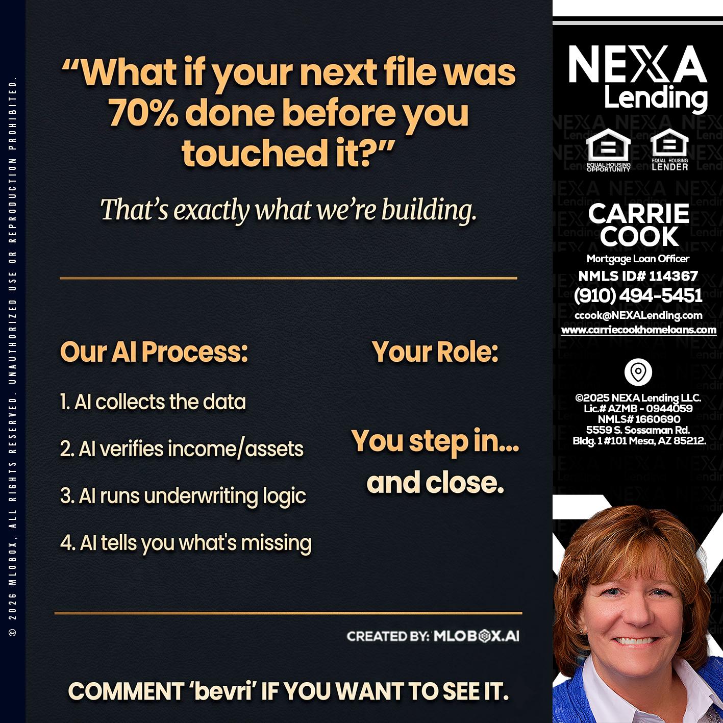 WHAT IF YOUR - Carrie Cook -Mortgage Loan Officer