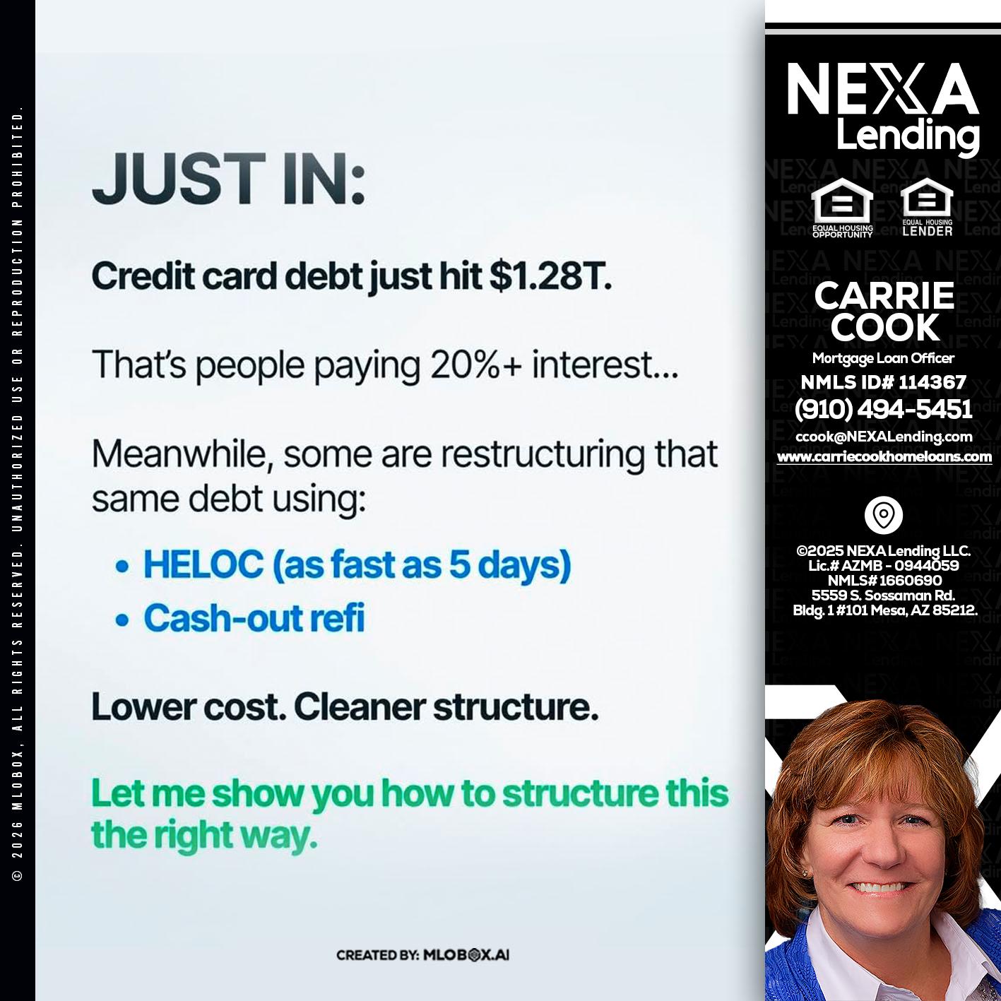 JUST IN - Carrie Cook -Mortgage Loan Officer