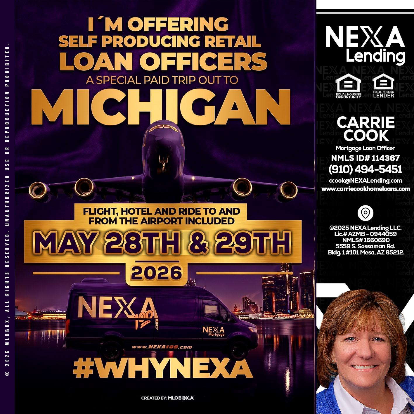 MICHIGAN - Carrie Cook -Mortgage Loan Officer