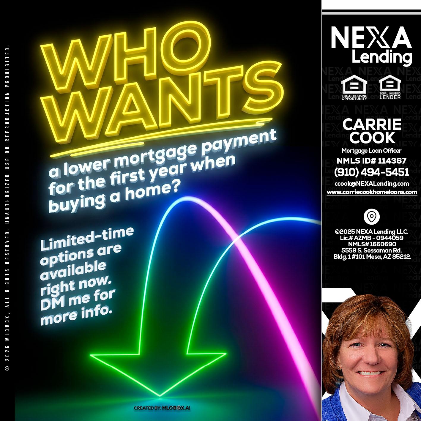 WHO WANTS - Carrie Cook -Mortgage Loan Officer