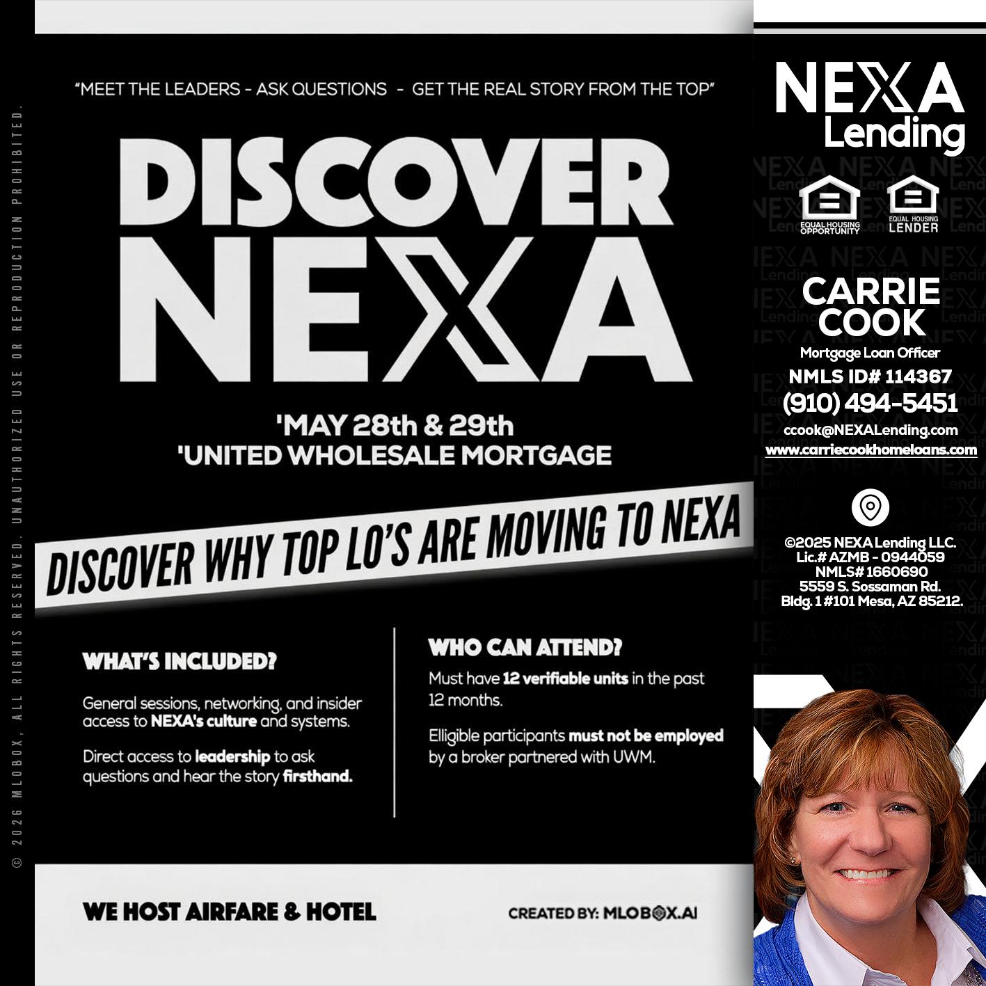 DISCOVER NEXA - Carrie Cook -Mortgage Loan Officer