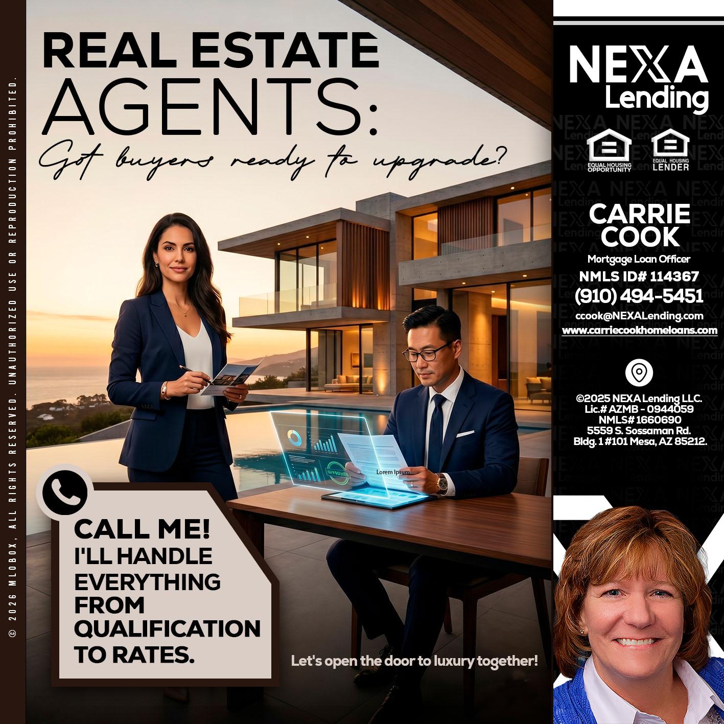 REAL ESTATE AGENTS - Carrie Cook -Mortgage Loan Officer