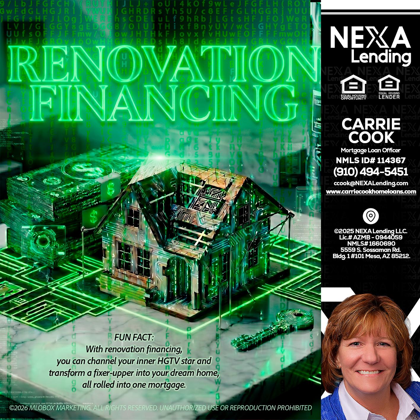 RENOVATION FINANCING - Carrie Cook -Mortgage Loan Officer