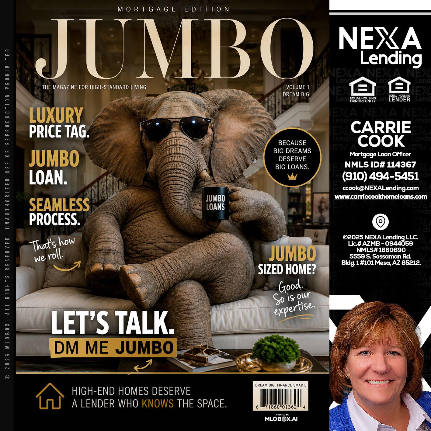 JUMBO LOANS - Carrie Cook -Mortgage Loan Officer