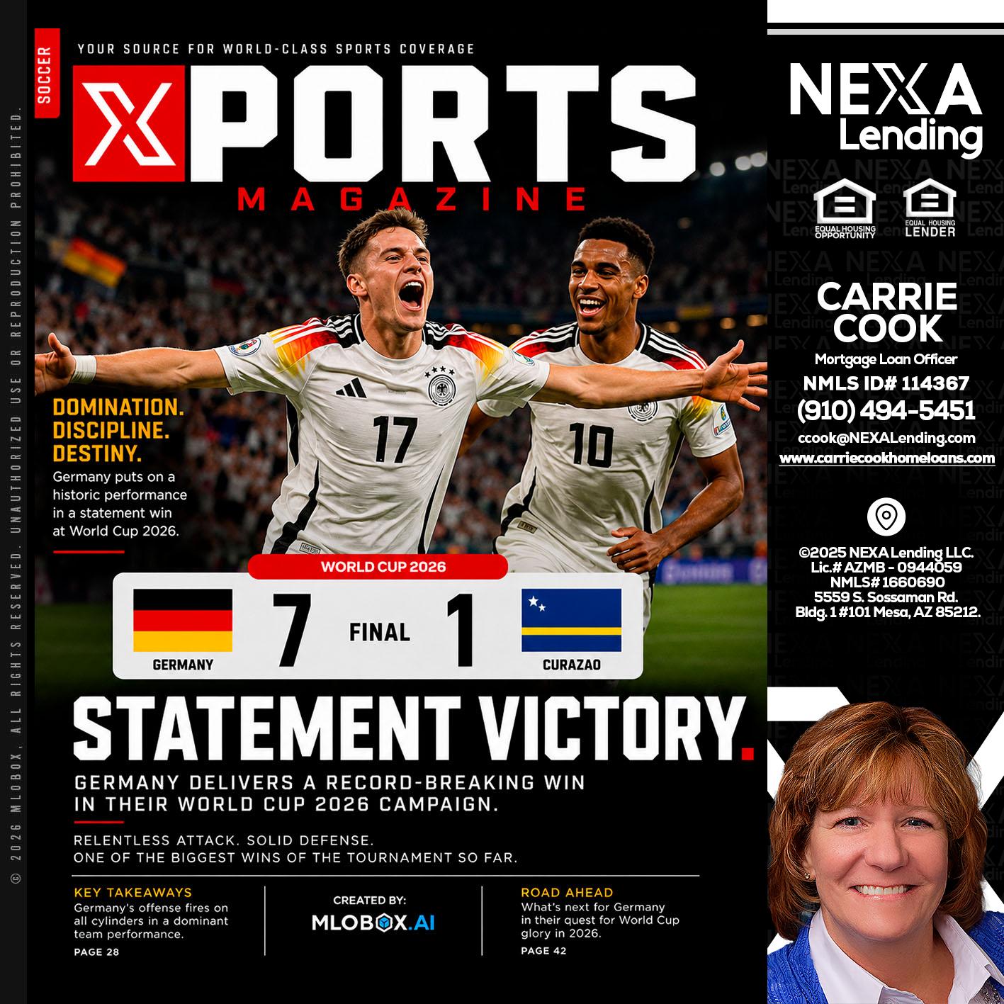 GERMANY VS CURASSAO (7-1) - Carrie Cook -Mortgage Loan Officer