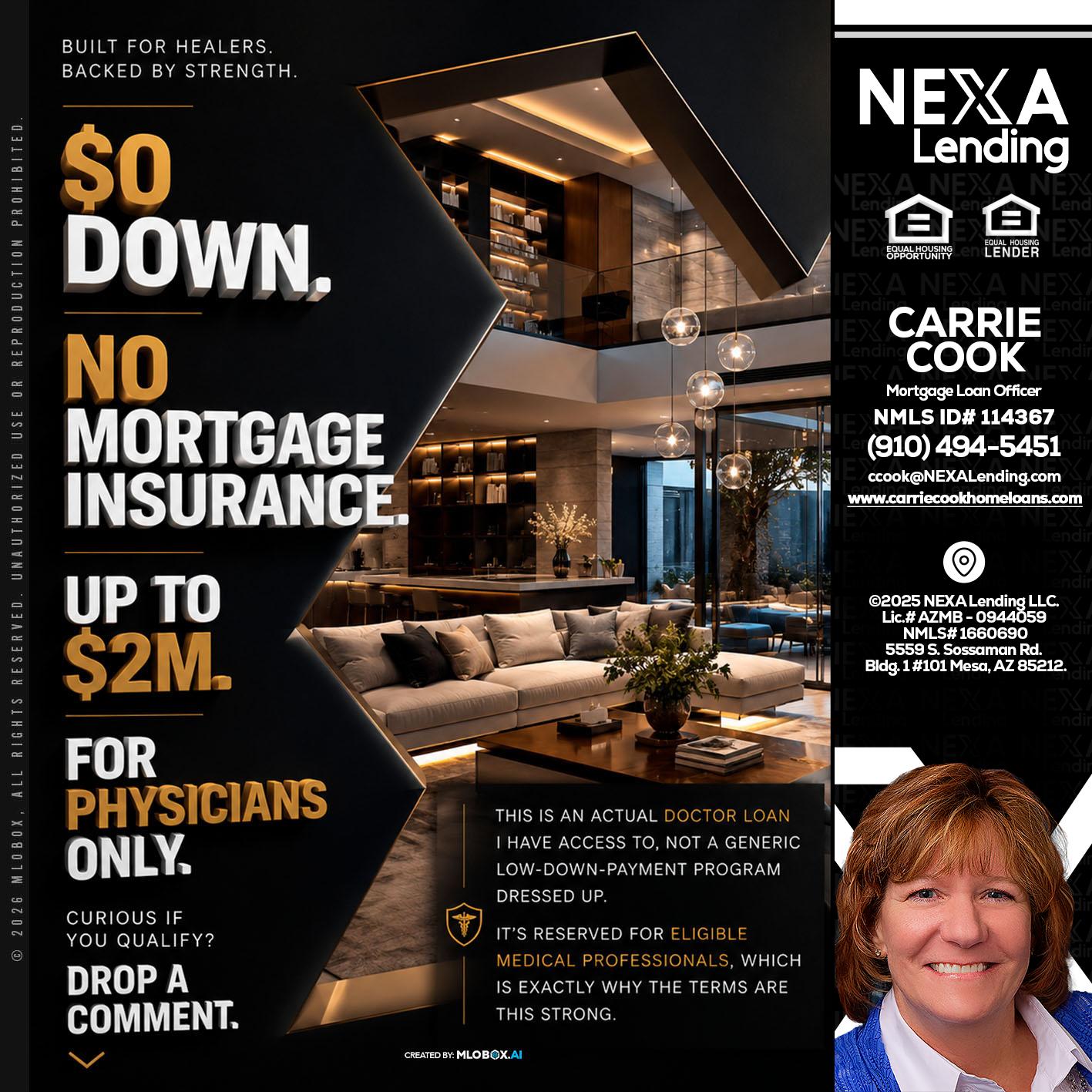 $0 DOWN - Carrie Cook -Mortgage Loan Officer