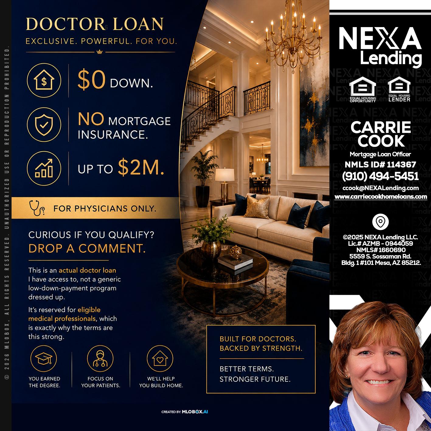 DOCTOR LOANS - Carrie Cook -Mortgage Loan Officer