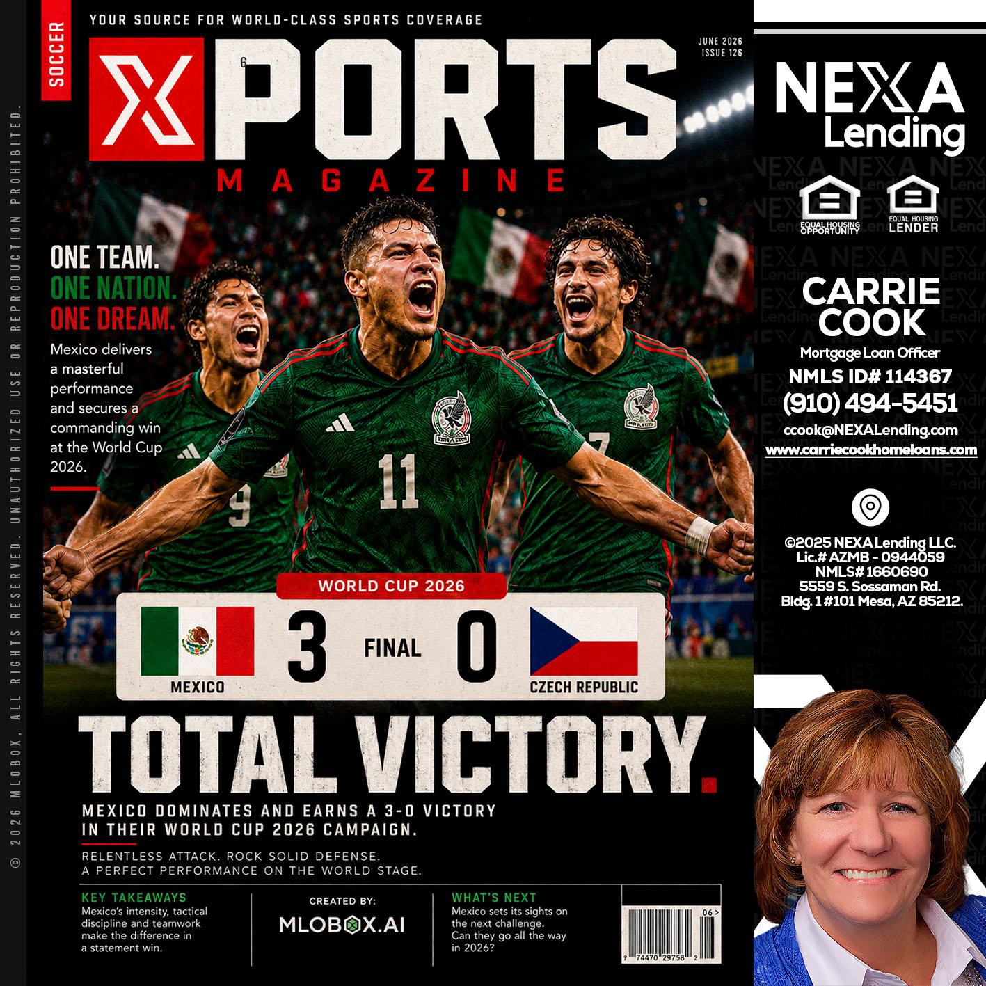 World Cup 2026 MEX 1-0 CZECH - Carrie Cook -Mortgage Loan Officer