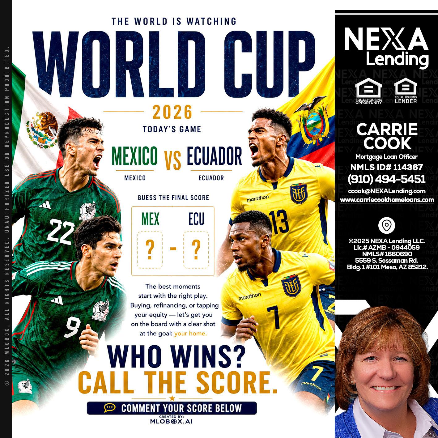 WORLD CUP 2026 - Carrie Cook -Mortgage Loan Officer
