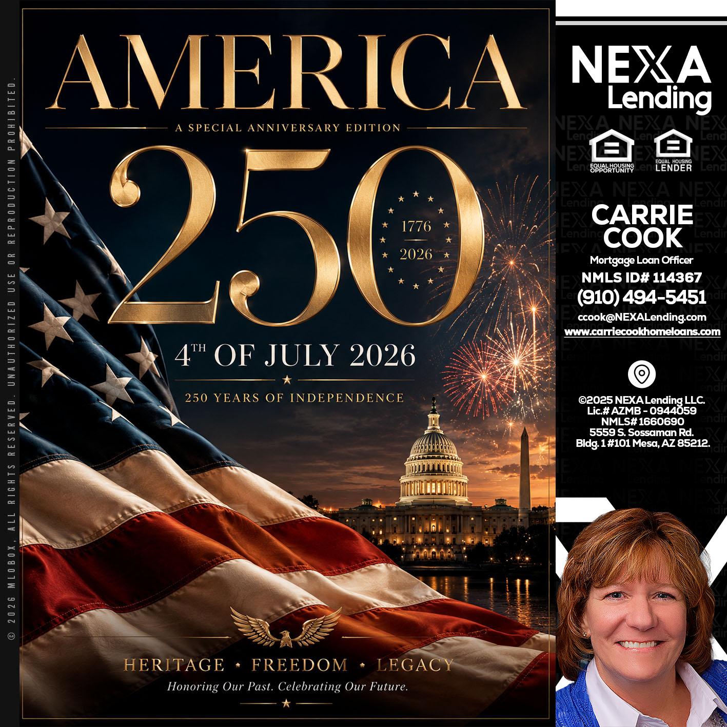 AMERICA 250 TH - Carrie Cook -Mortgage Loan Officer
