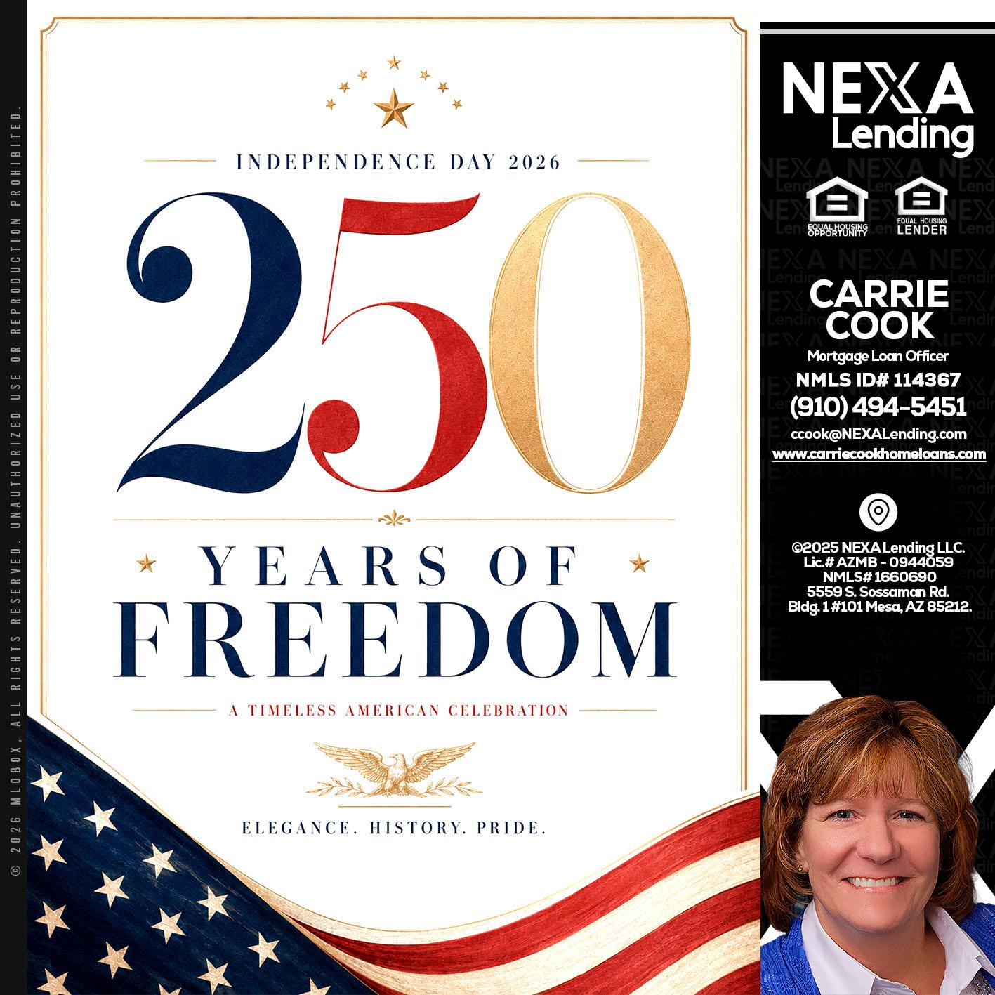 250 YEARS - Carrie Cook -Mortgage Loan Officer