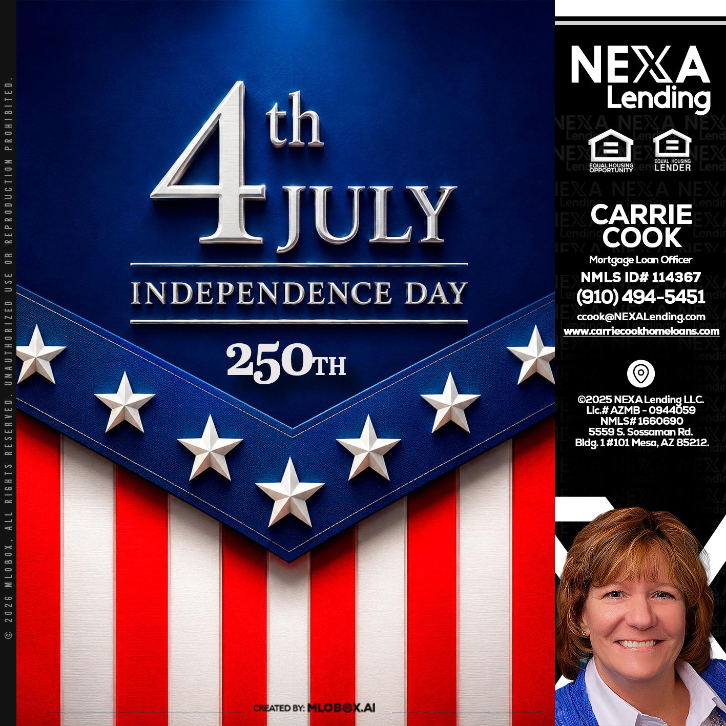 4th of july - Carrie Cook -Mortgage Loan Officer