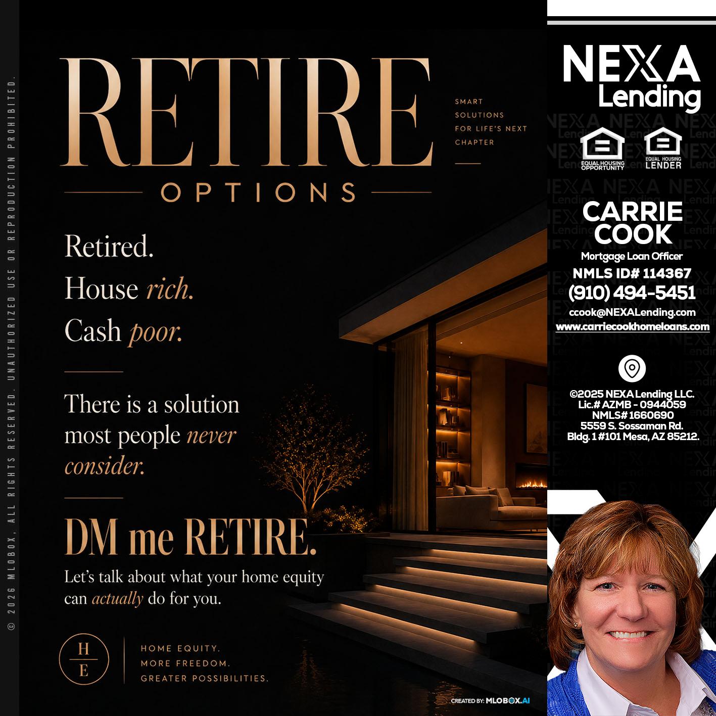 RETIRE LOANS - Carrie Cook -Mortgage Loan Officer