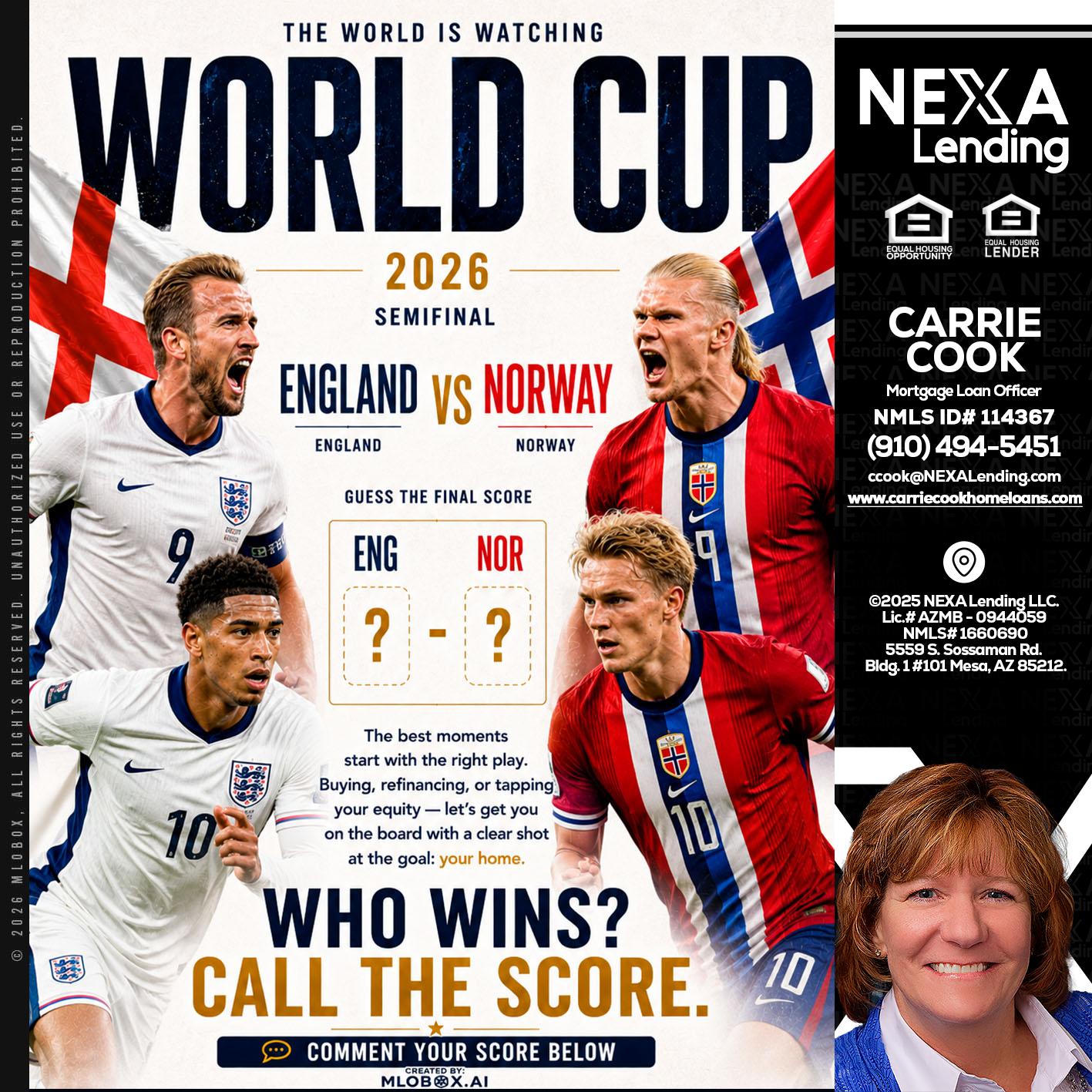 WORLD CUP 2026 - Carrie Cook -Mortgage Loan Officer