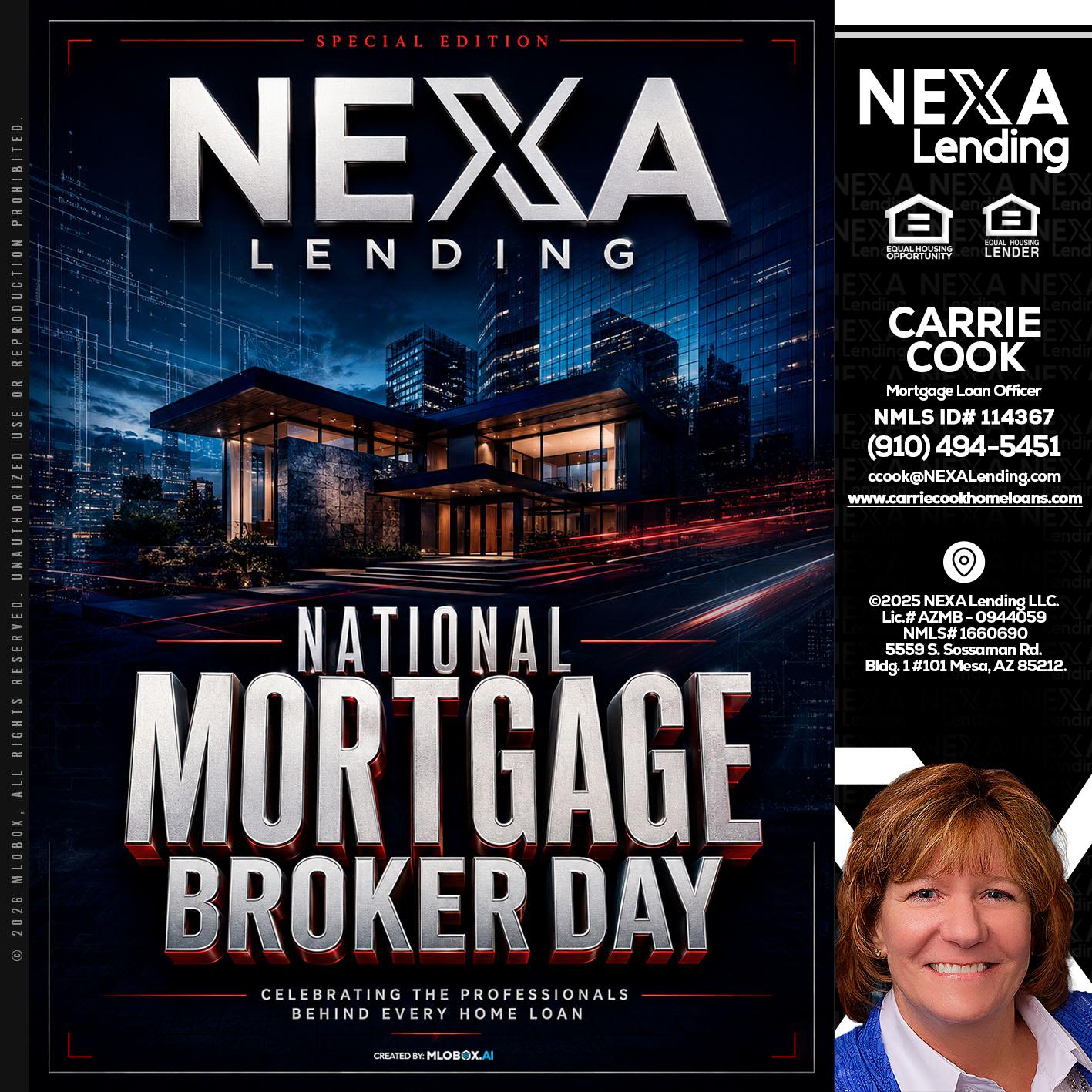 NATIONAL MORTGAGE BROKER DAY - Carrie Cook -Mortgage Loan Officer