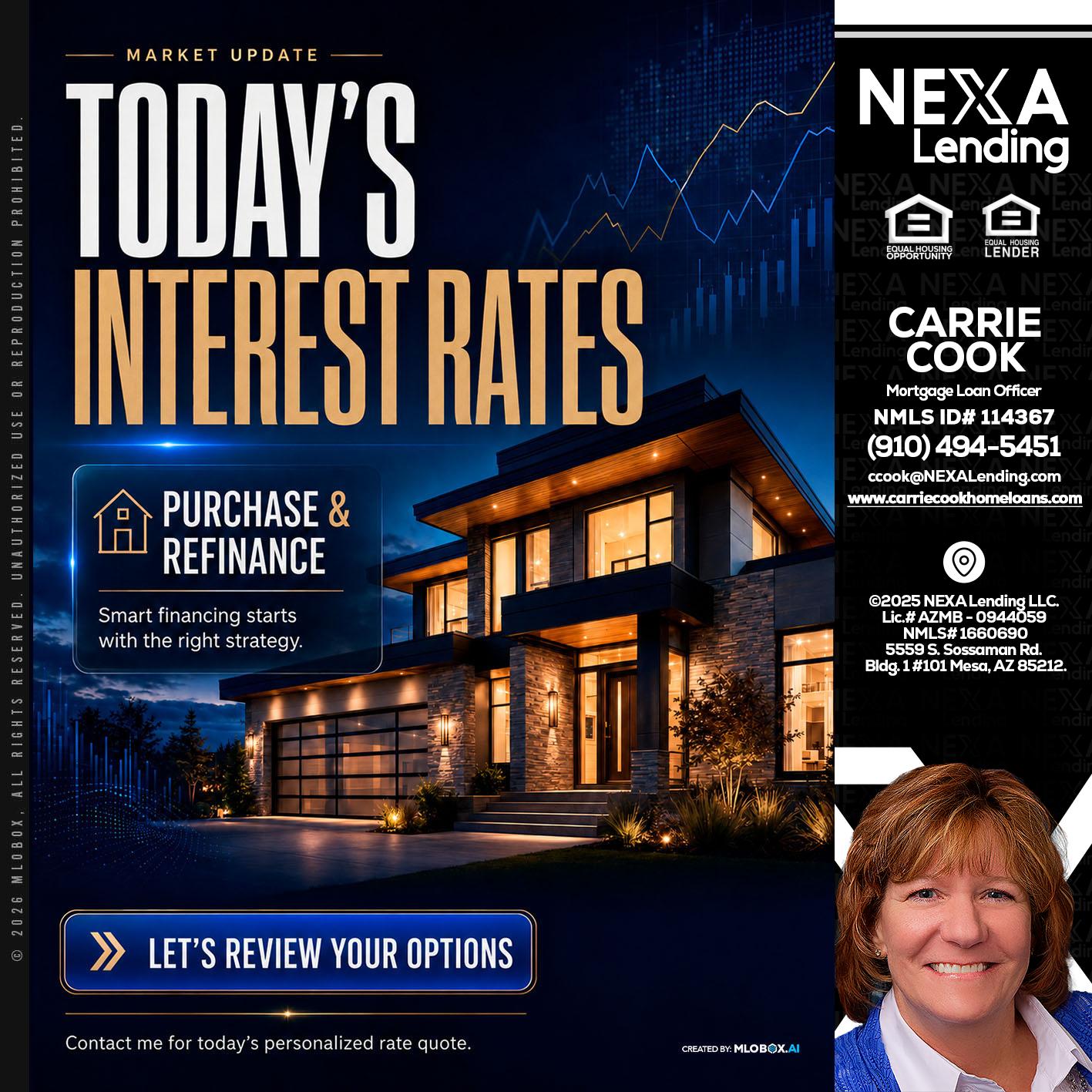TODAYS RATES - Carrie Cook -Mortgage Loan Officer