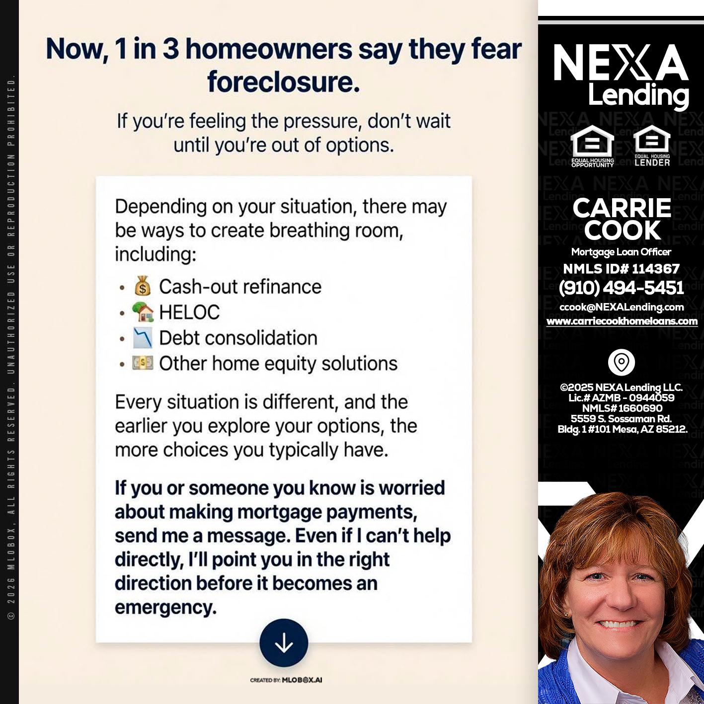 NOW, 1 IN 3 - Carrie Cook -Mortgage Loan Officer