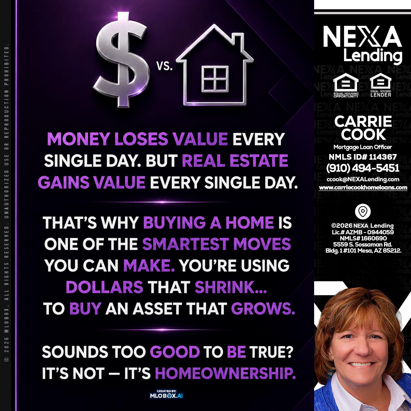 MONEY LOSES - Carrie Cook -Mortgage Loan Officer