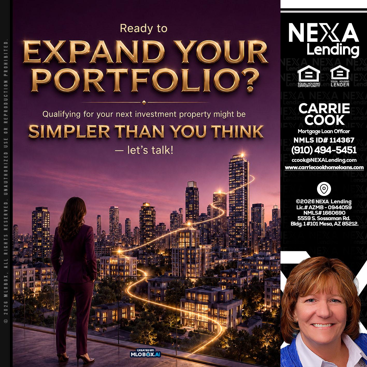 EXPAND YOUR PORTFOLIO - Carrie Cook -Mortgage Loan Officer