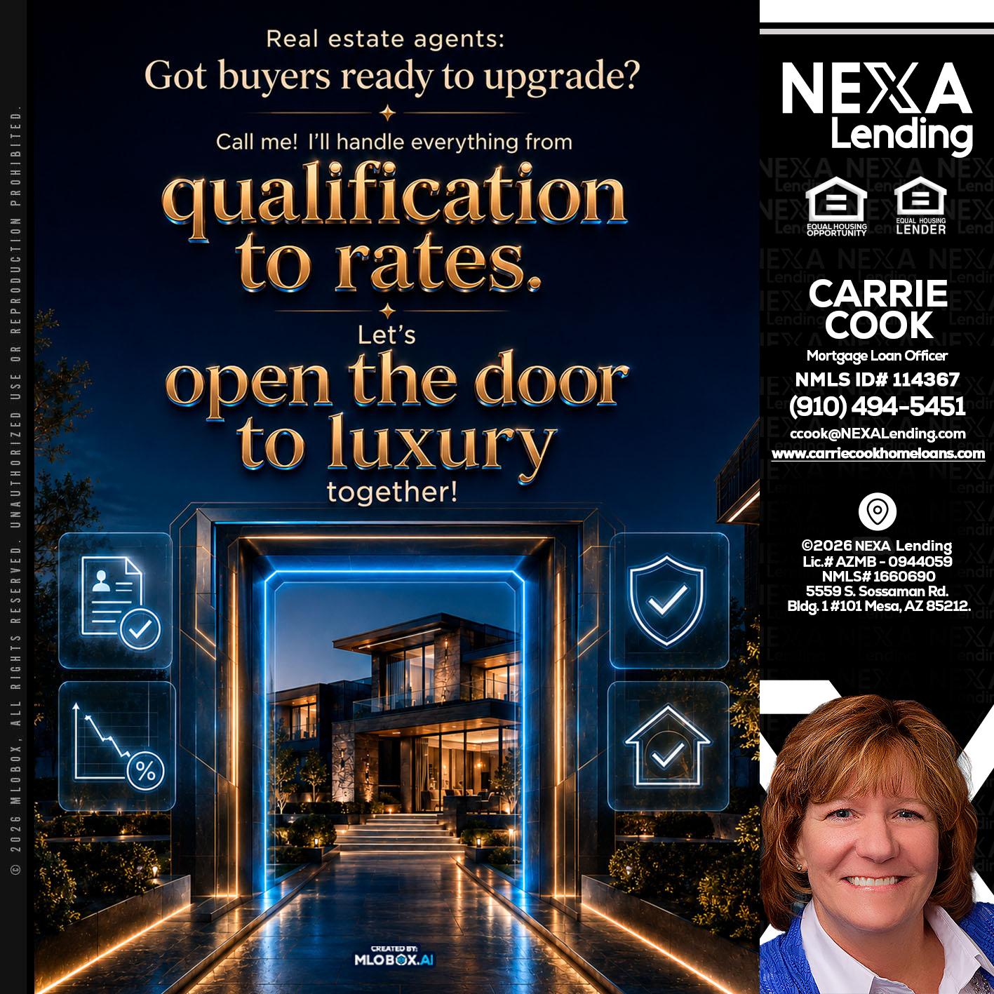QUALIFICATION TO RATES - Carrie Cook -Mortgage Loan Officer