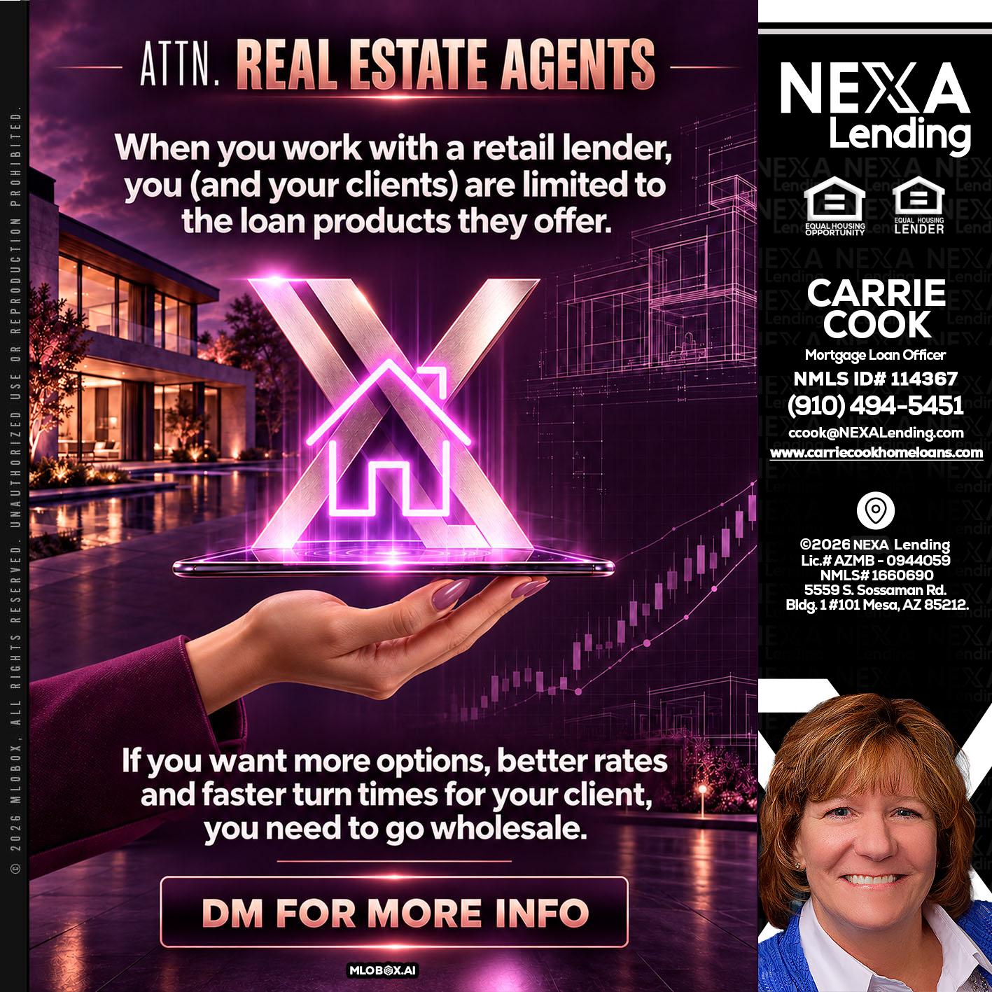 REAL ESTATE AGENTS - Carrie Cook -Mortgage Loan Officer