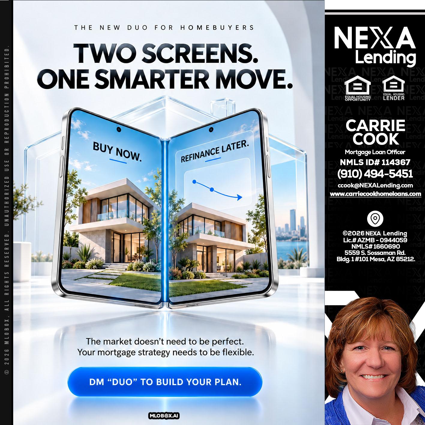 TWO SCREENS - Carrie Cook -Mortgage Loan Officer
