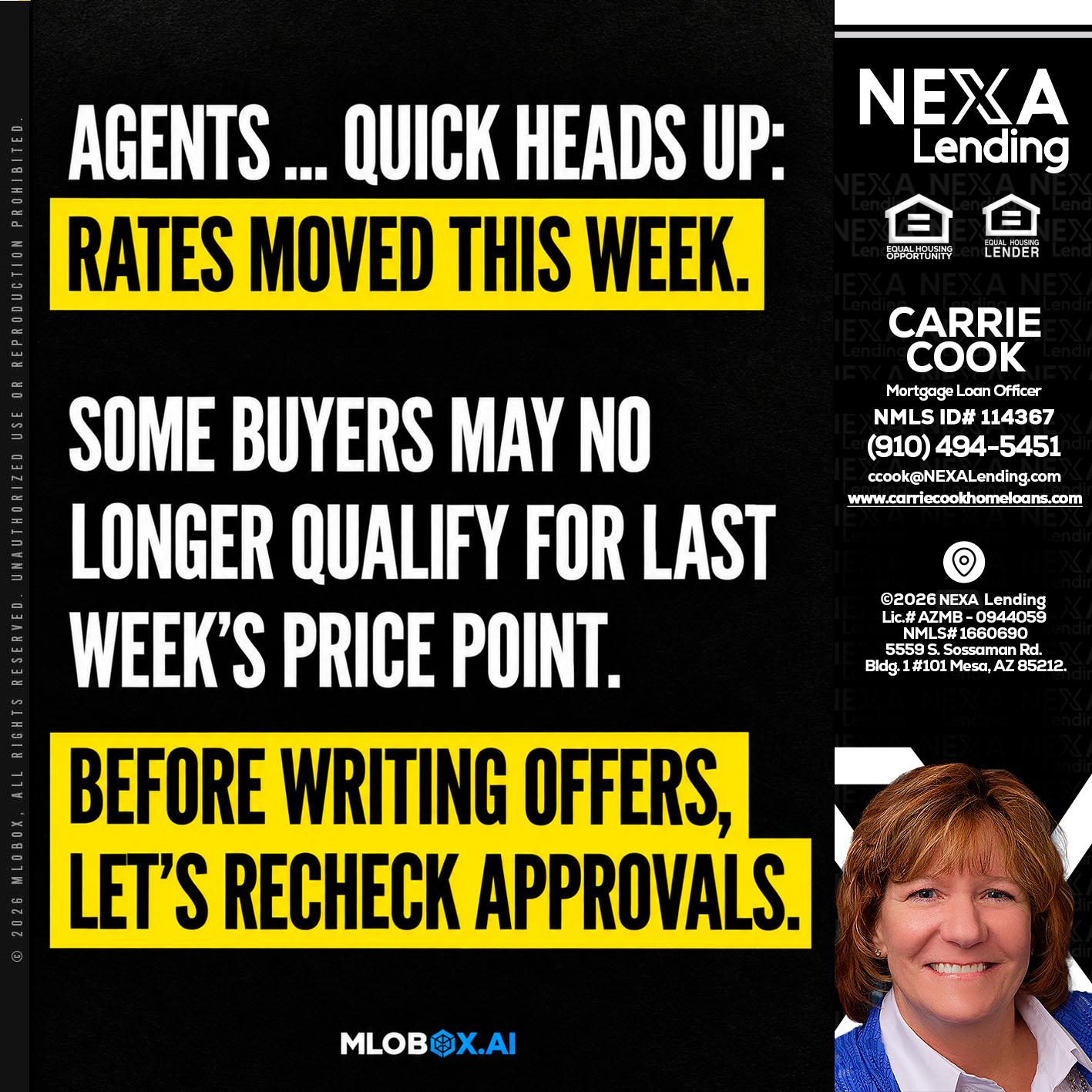 AGENTS QUICK - Carrie Cook -Mortgage Loan Officer